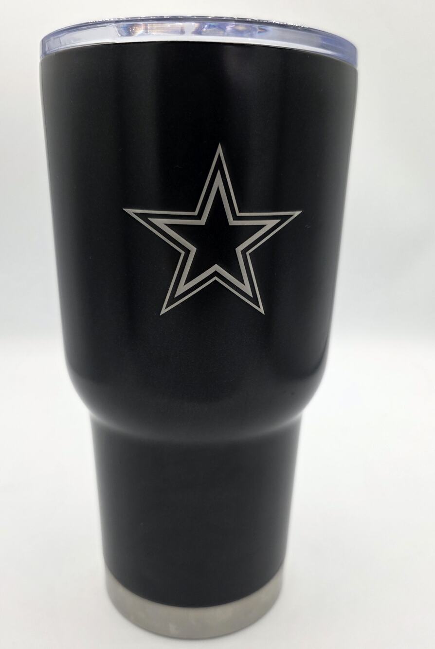 NFL 30oz Dallas Cowboys Star Logo Stainless Steel Black Travel Tumbler